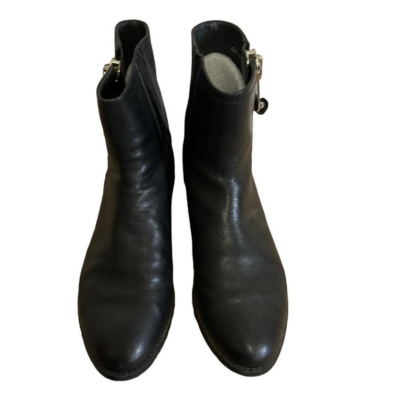 Stuart Weitzman, black leather ankle boots, Silver Zippers 7.5 - Picture 3 of 7